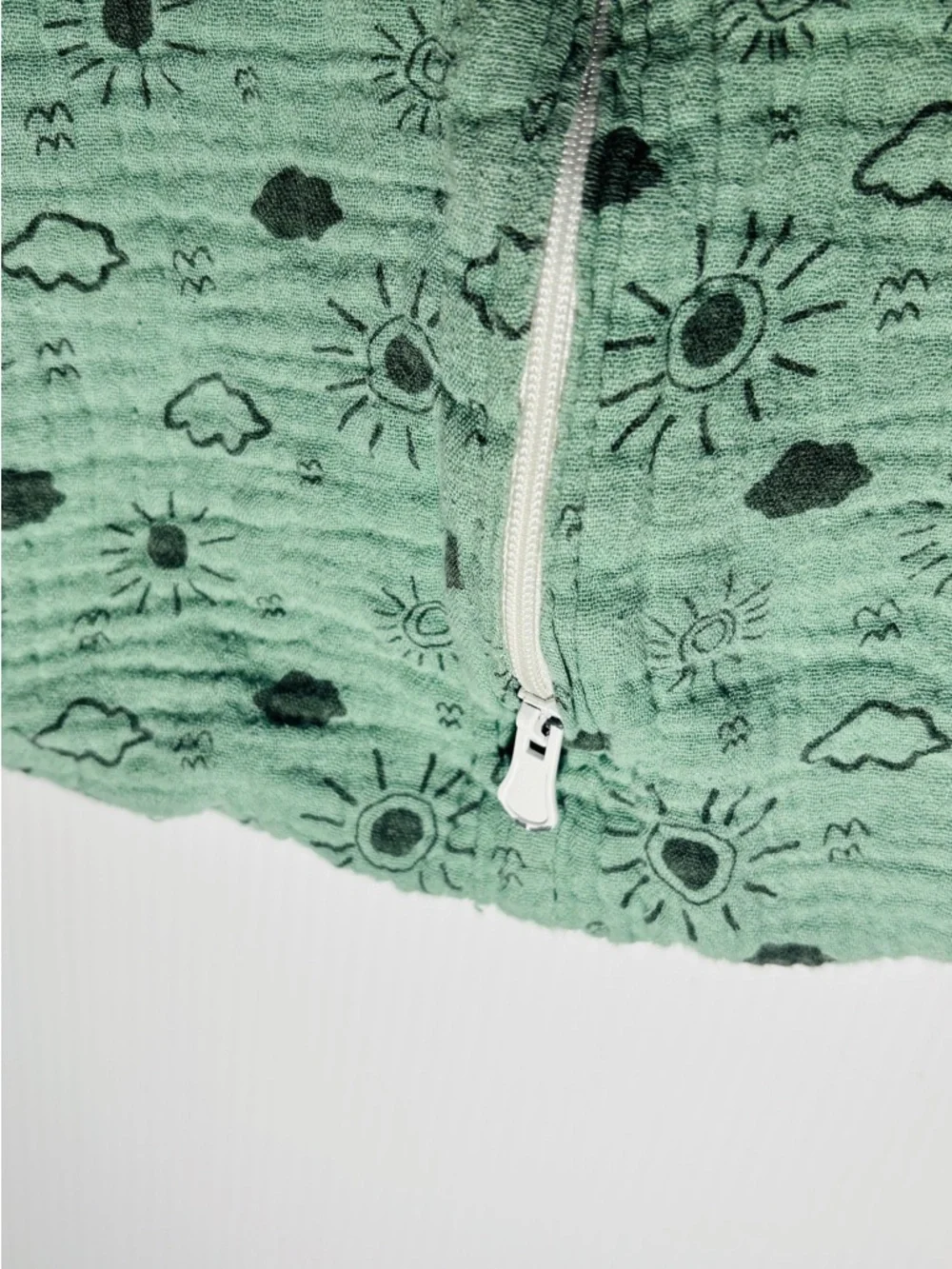 Mexx Mint Green Sun & Cloud Sleeveless Sleep Sack with Front Zipper 100% cotton
